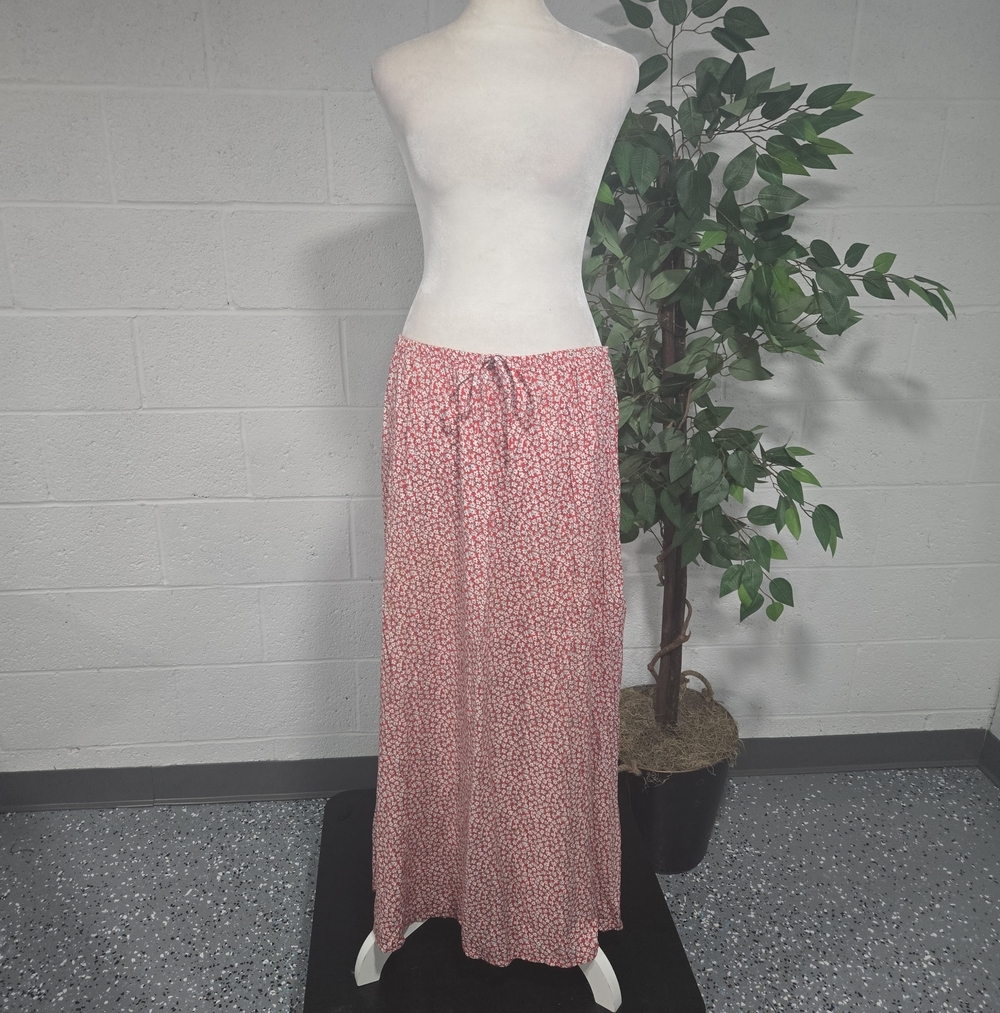 VTG Notations Y2K Floral Boho Cottagecore Maxi Skirt Red Size Large Fairycore